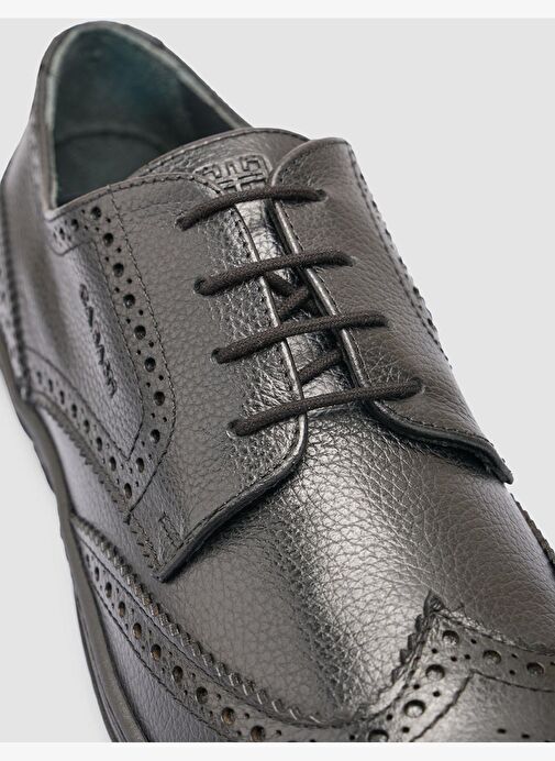 %100 Hakiki Deri Siyah Erkek Günlük Ayakkabı - Görsel 7