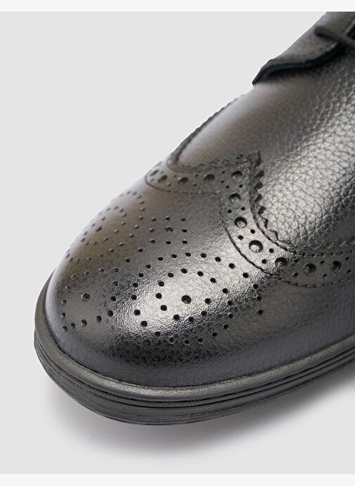 %100 Hakiki Deri Siyah Erkek Günlük Ayakkabı - Görsel 8