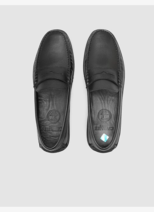 %100 Hakiki Deri Siyah Erkek Günlük Ayakkabı - Görsel 5