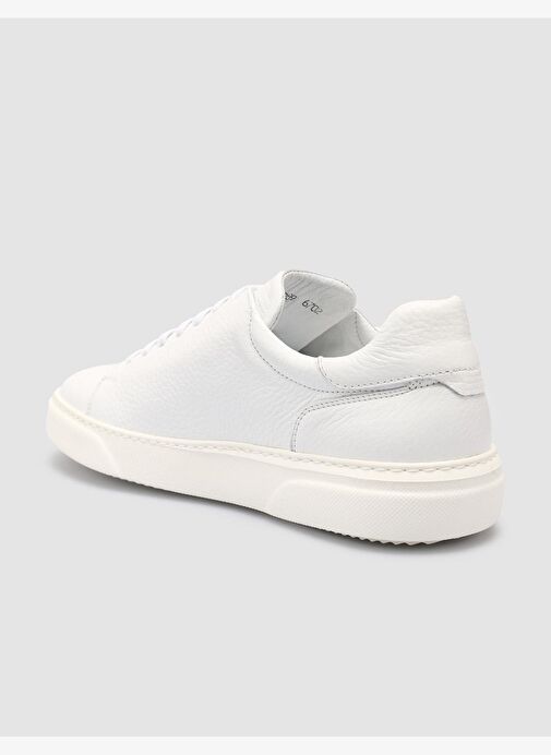 %100 Hakiki Deri Beyaz Erkek Sneaker - Görsel 6