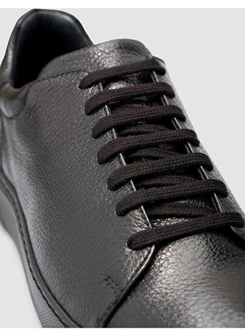 %100 Hakiki Deri Siyah Erkek Spor Ayakkabı - Görsel 7