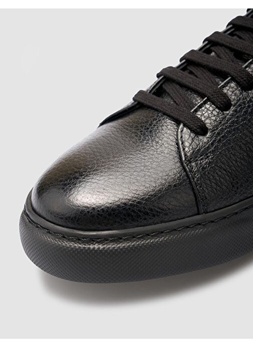 %100 Hakiki Deri Siyah Erkek Spor Ayakkabı - Görsel 8