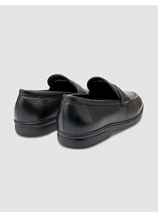 %100 Hakiki Deri Siyah Erkek Loafer - Görsel 4