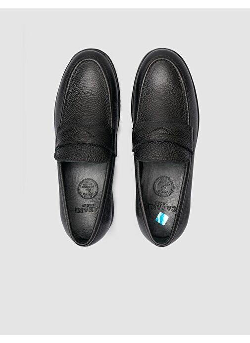 %100 Hakiki Deri Siyah Erkek Loafer - Görsel 5