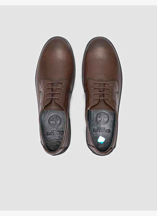 %100 Hakiki Deri Kahverengi Erkek Günlük Ayakkabı - Görsel 5