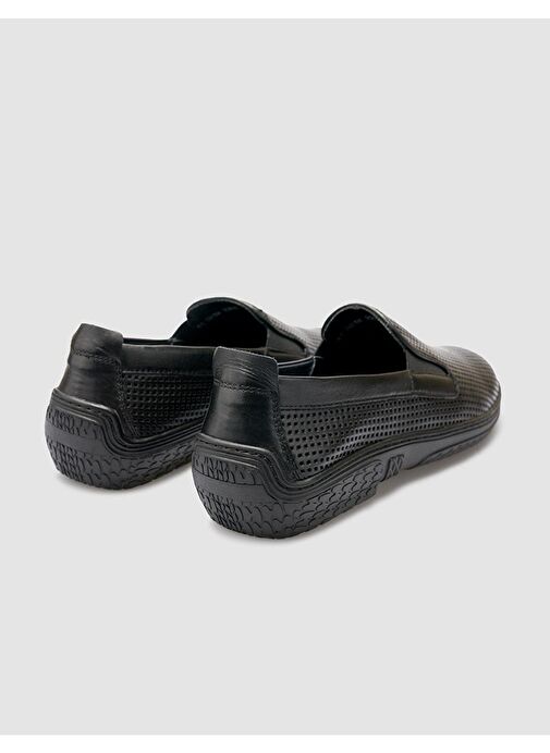 %100 Hakiki Deri Siyah Erkek Loafer - Görsel 4