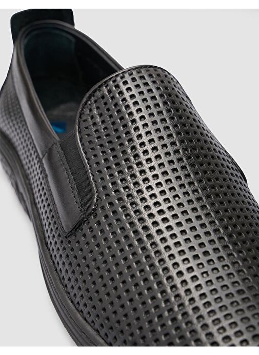 %100 Hakiki Deri Siyah Erkek Loafer - Görsel 7