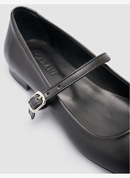 %100 Hakiki Deri Siyah Kadın Babet - Görsel 7