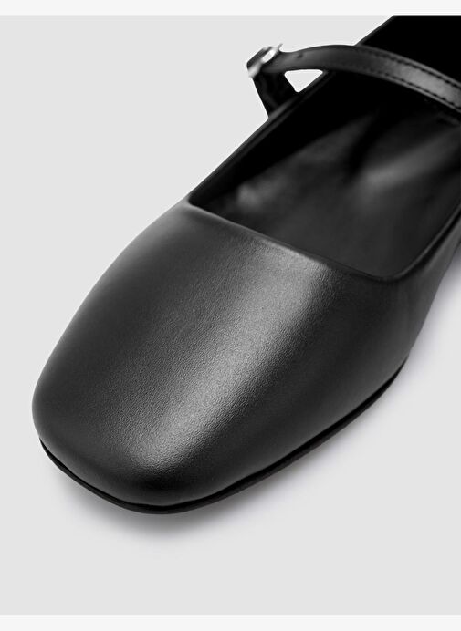 %100 Hakiki Deri Siyah Kadın Babet - Görsel 8