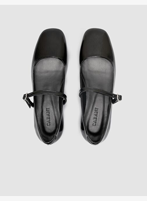 %100 Hakiki Deri Siyah Rugan Kadın Babet - Görsel 5