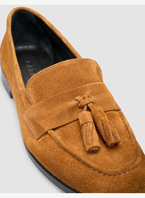 %100 Hakiki Deri Taba Süet Kadın Loafer - Görsel 7