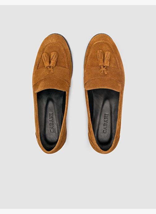 %100 Hakiki Deri Taba Süet Kadın Loafer - Görsel 5