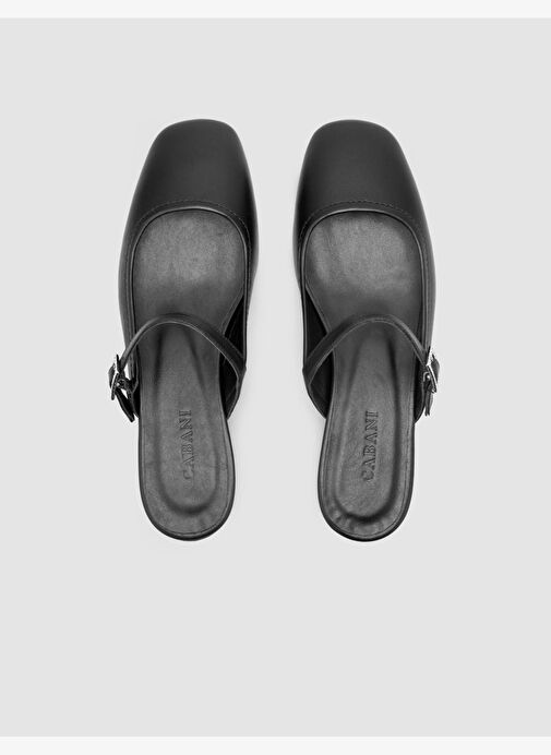 %100 Hakiki Deri Siyah Kadın Babet - Görsel 6