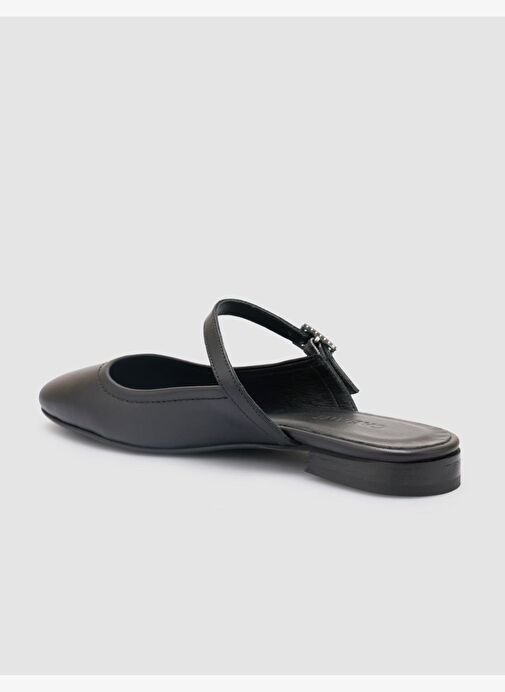 %100 Hakiki Deri Siyah Kadın Babet - Görsel 7