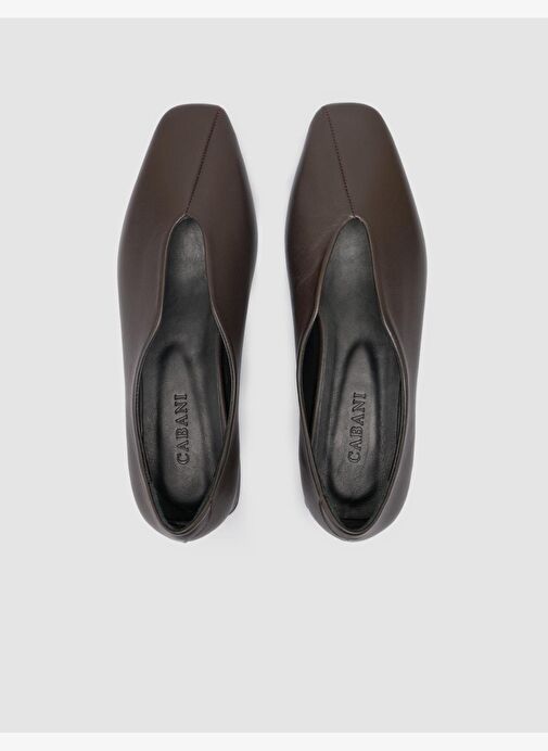 %100 Hakiki Deri Kahverengi Kadın Babet - Görsel 6