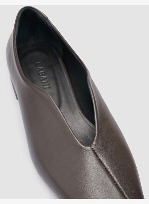 %100 Hakiki Deri Kahverengi Kadın Babet - Görsel 8