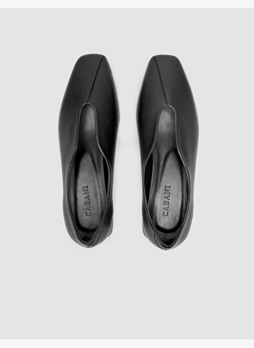 %100 Hakiki Deri Siyah Kadın Babet - Görsel 5