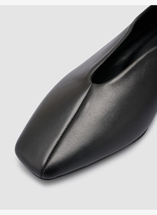 %100 Hakiki Deri Siyah Kadın Babet - Görsel 8