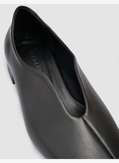 %100 Hakiki Deri Siyah Kadın Babet - Görsel 7