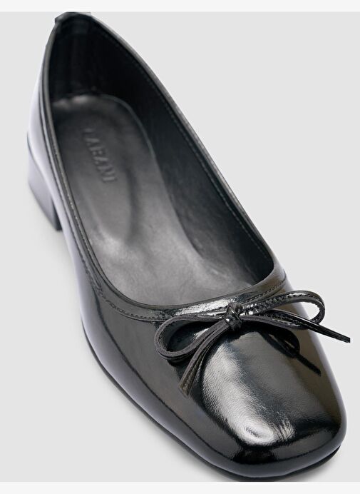 %100 Hakiki Deri Siyah Kadın Babet - Görsel 7