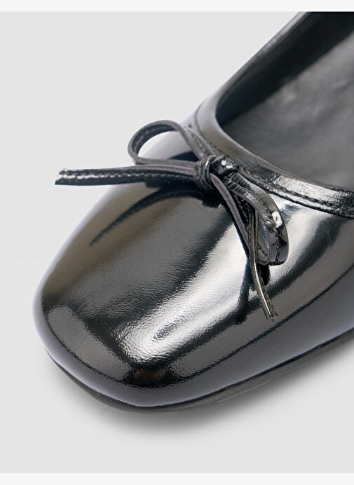 %100 Hakiki Deri Siyah Kadın Babet - Görsel 8