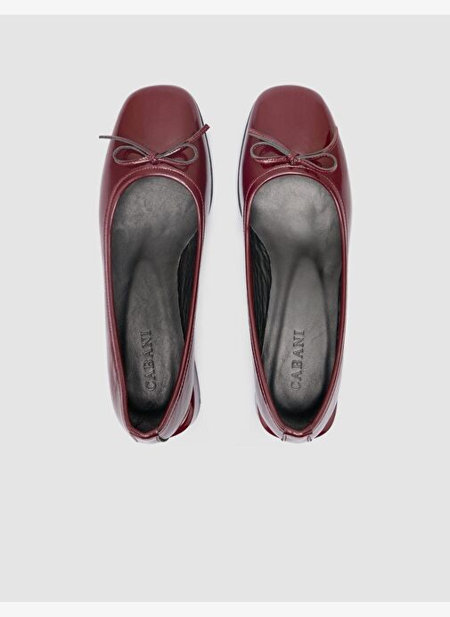 %100 Hakiki Deri Bordo Kadın Babet - Görsel 5