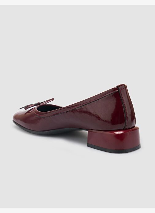 %100 Hakiki Deri Bordo Kadın Babet - Görsel 6