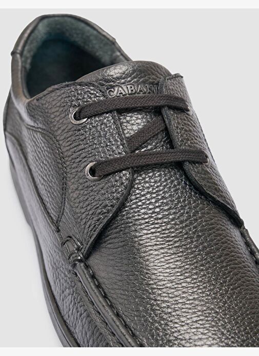 %100 Hakiki Deri Siyah Erkek Günlük Ayakkabı - Görsel 7