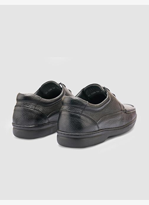 %100 Hakiki Deri Siyah Erkek Günlük Ayakkabı - Görsel 4