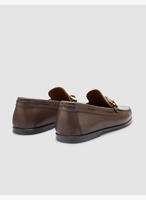 %100 Hakiki Deri Kahverengi Erkek Klasik Ayakkabı - Görsel 4