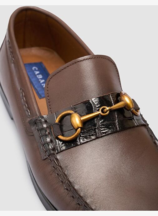 %100 Hakiki Deri Kahverengi Erkek Klasik Ayakkabı - Görsel 7