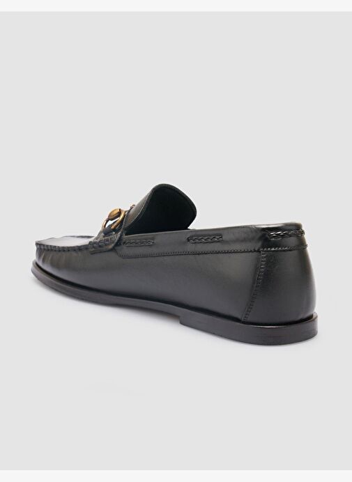 %100 Hakiki Deri Siyah Erkek Loafer - Görsel 6