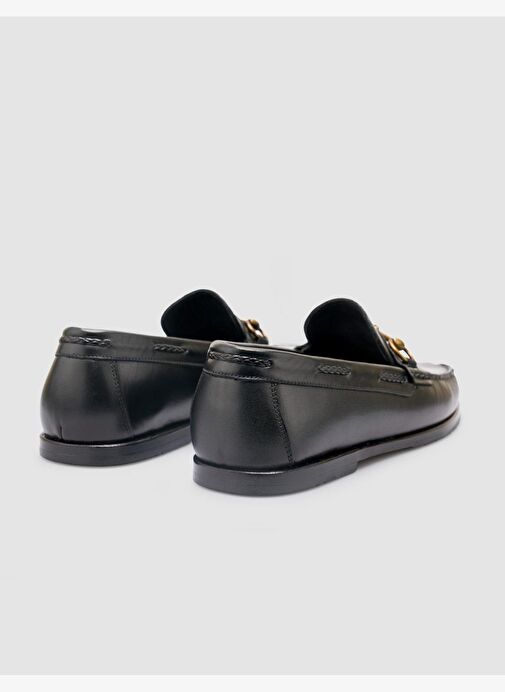 %100 Hakiki Deri Siyah Erkek Loafer - Görsel 4