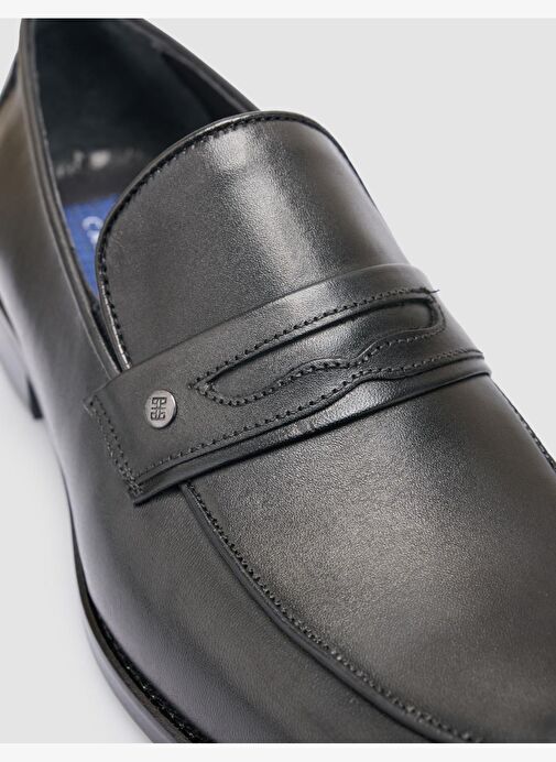%100 Hakiki Deri Siyah Erkek Klasik Ayakkabı - Görsel 7