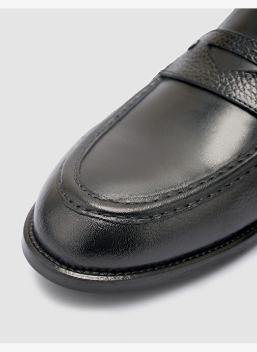 %100 Hakiki Deri Siyah Erkek Klasik Ayakkabı - Görsel 8