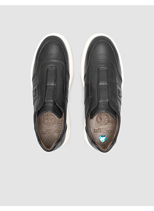 %100 Hakiki Deri Siyah Erkek Spor Ayakkabı - Görsel 5