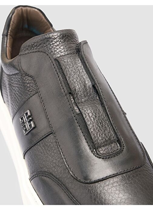 %100 Hakiki Deri Siyah Erkek Spor Ayakkabı - Görsel 7