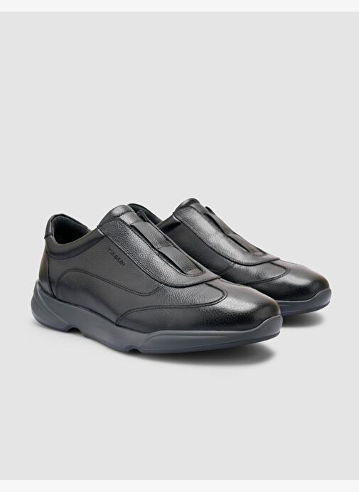 %100 Hakiki Deri Siyah Erkek Spor Ayakkabı - Görsel 3