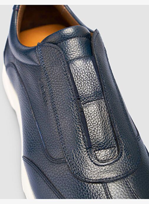 %100 Hakiki Deri Lacivert Erkek Spor Ayakkabı - Görsel 7
