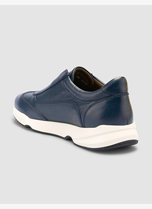 %100 Hakiki Deri Lacivert Erkek Spor Ayakkabı - Görsel 6