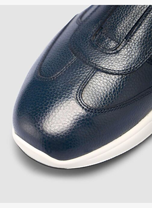 %100 Hakiki Deri Lacivert Erkek Spor Ayakkabı - Görsel 8