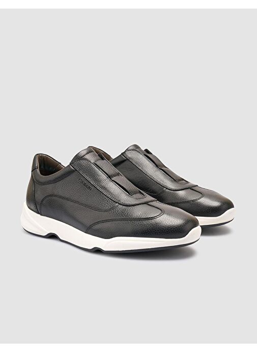 %100 Hakiki Deri Siyah Erkek Spor Ayakkabı - Görsel 3