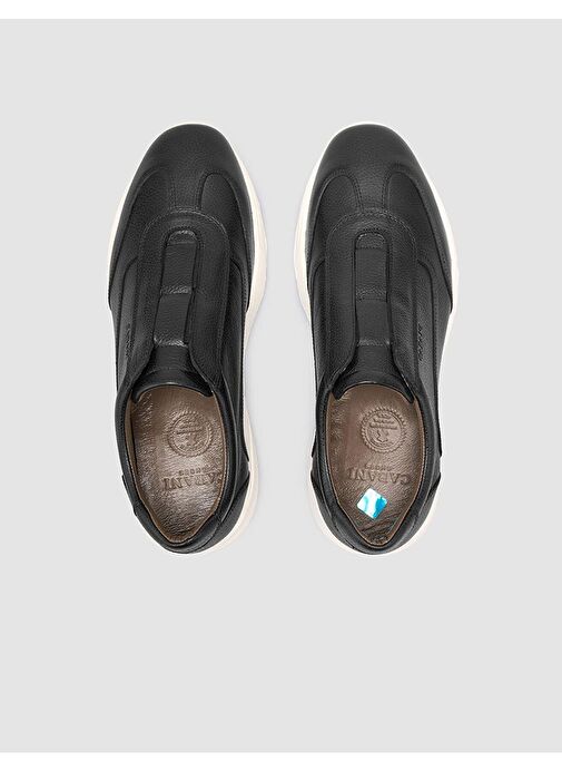 %100 Hakiki Deri Siyah Erkek Spor Ayakkabı - Görsel 5