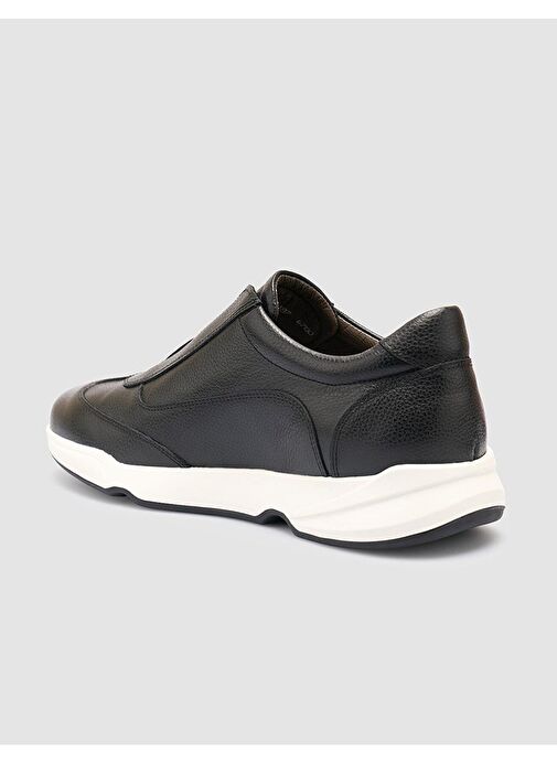 %100 Hakiki Deri Siyah Erkek Spor Ayakkabı - Görsel 6