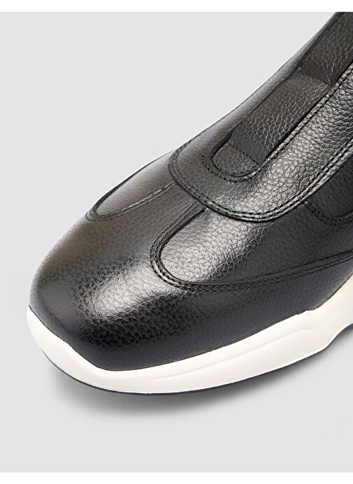 %100 Hakiki Deri Siyah Erkek Spor Ayakkabı - Görsel 8