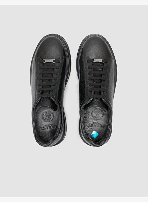 %100 Hakiki Deri Siyah Erkek Spor Ayakkabı - Görsel 5