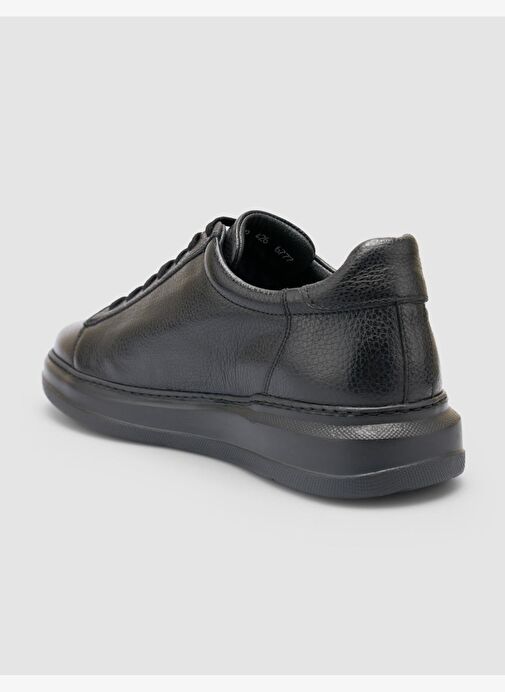 %100 Hakiki Deri Siyah Erkek Spor Ayakkabı - Görsel 6