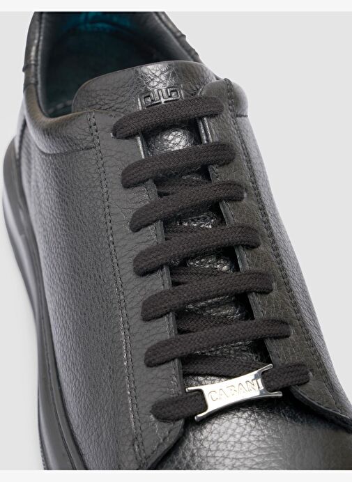 %100 Hakiki Deri Siyah Erkek Spor Ayakkabı - Görsel 7