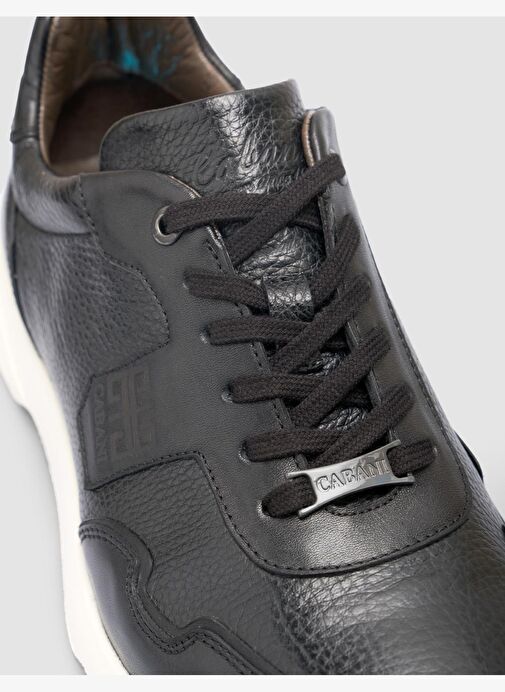 %100 Hakiki Deri Siyah Erkek Spor Ayakkabı - Görsel 7