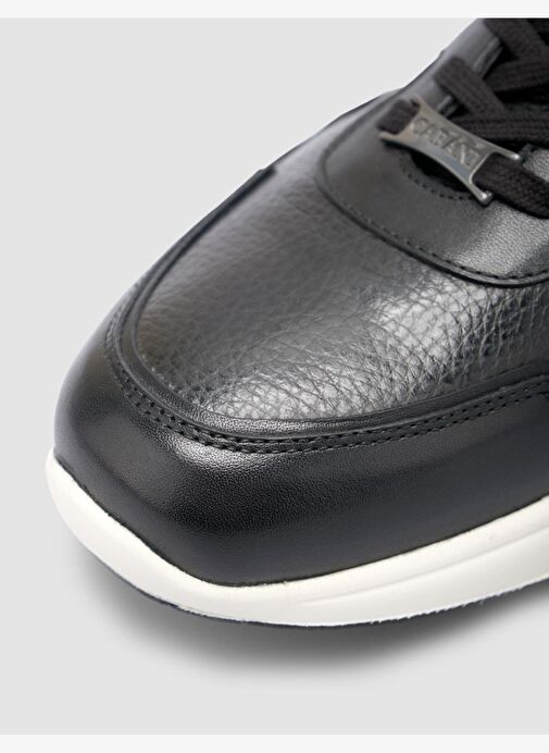 %100 Hakiki Deri Siyah Erkek Spor Ayakkabı - Görsel 8